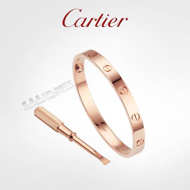 Cartier飾品 Cartier亞金材質手環 卡地亞經典無鑽love手鐲  zgk1308